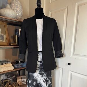 Banana Republic Black Collarless Blazer - Size 6 - Like New